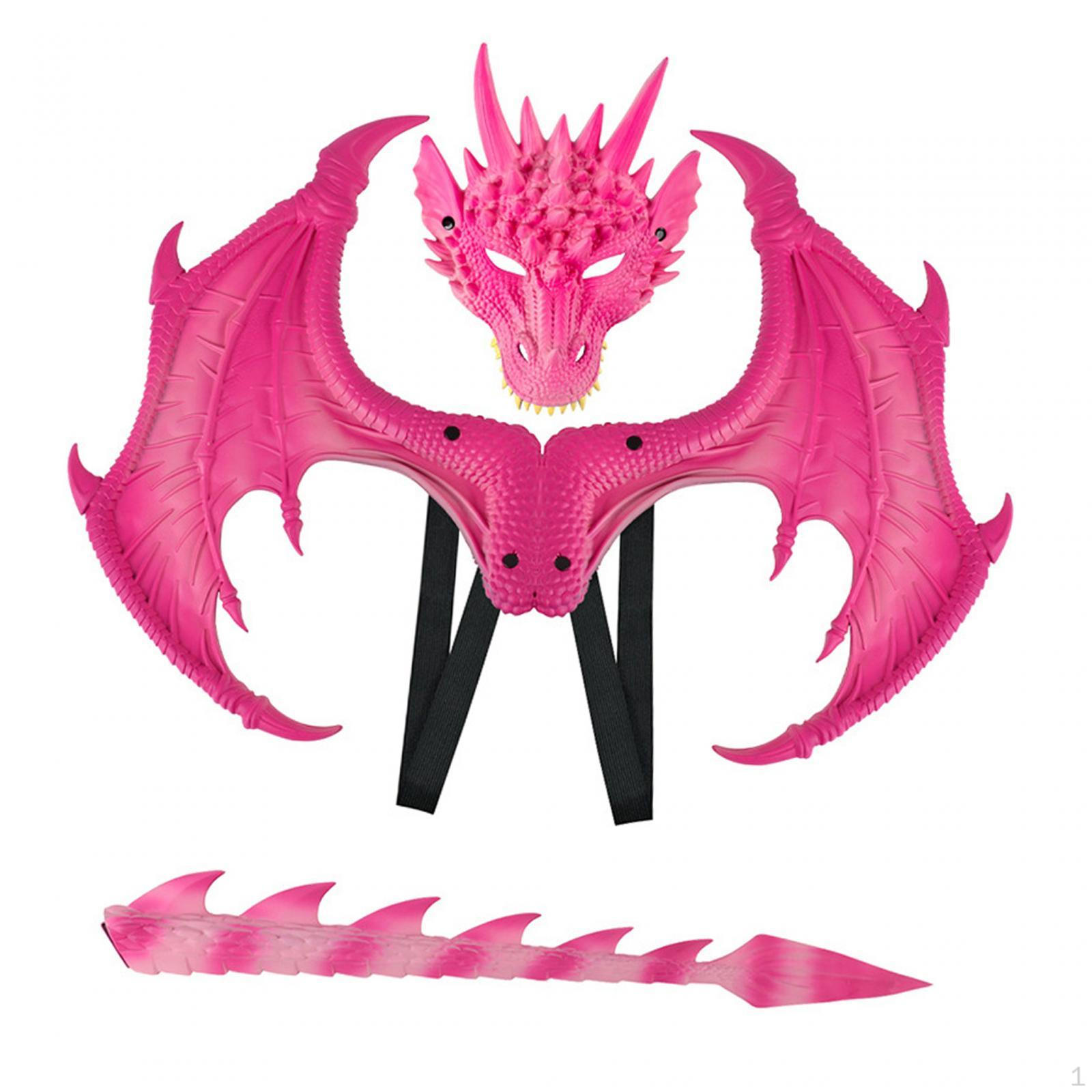 

Детский костюм дракона для хвоста динозавра с крыльями, комплект для косплея на Хэллоуин, необычный костюм красный