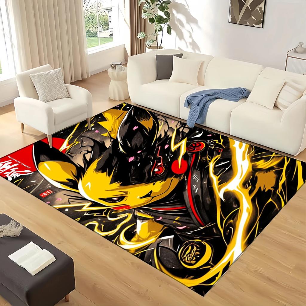 Pokemon Pikachu Cartoon Carpet Rug for Living Room Bedroom Home Sofa Decoration,kids Non-slip Floor Mat Christmas Gift