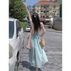Halter Suspender Dress Female Summer Back Strap Design Waist Fairy Seaside Vacation Beach Long Skirt