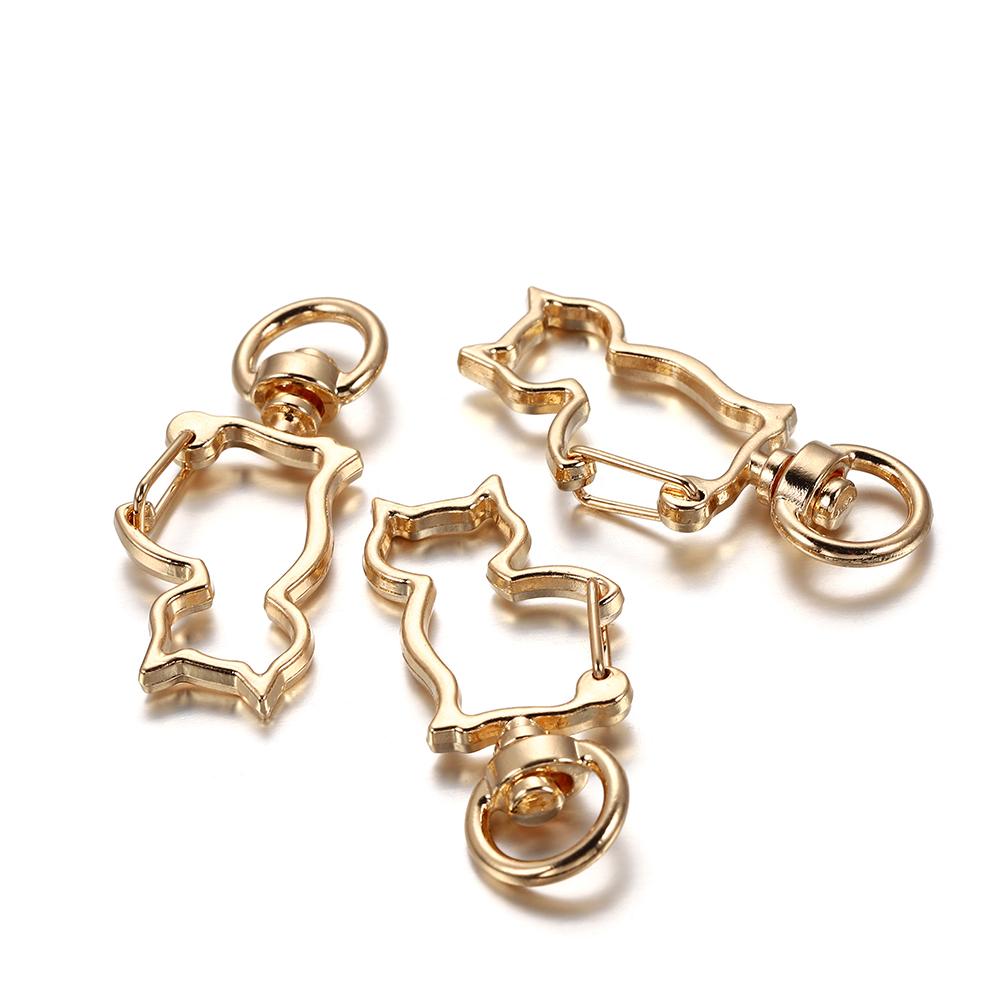 10pcs Cat Heart Snap Hook Trigger Clips Buckles for Keychain Lobster Lobster Clasp Hooks for Key Ring Clasp Jewelry Accessories