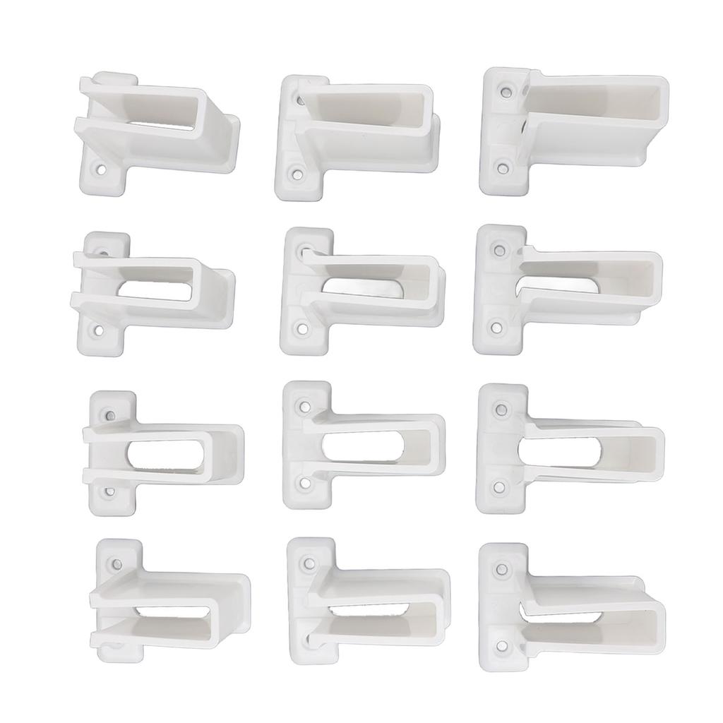 12 Pcs Wire Shelf End Bracket White Plastic Strong Load Bearing Closet Shelf Wall Bracket