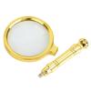 Plastic Magnifying Glass Glass Lens Gold Loupe Magnifier High Definition Handheld Delicate Pattern Handle Newspaper Reading