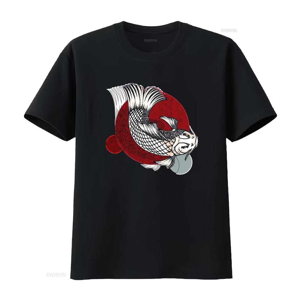 Vintage Style Koi Fish Japanese T Shirt For Unisex And Unisex Vintage Fashion Casual Designer Clothes Slightly Homme