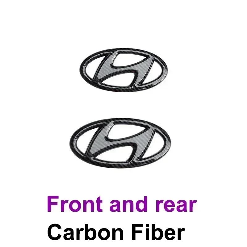 Car Front Rear Emblem Steering Wheel Sticker for Hyundai Elantra Sonata Verna IX35 Tucson IX25 Santa Fe Lafesta Modification AAA1