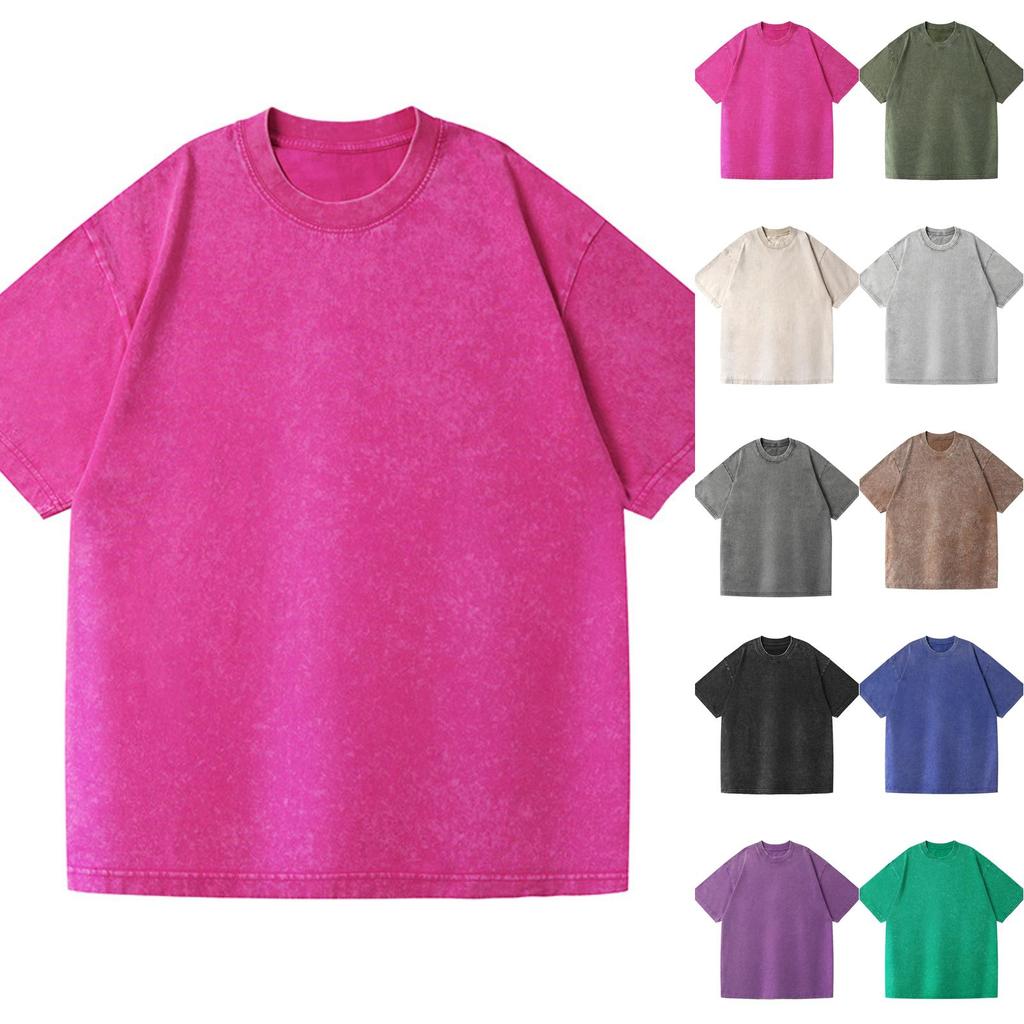 Women's short sleeved shoulder down shirt loose top