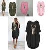 Women's Christmas Deer Pattern Printed Round Neck Dress With Full Sleeves And Stylish Design