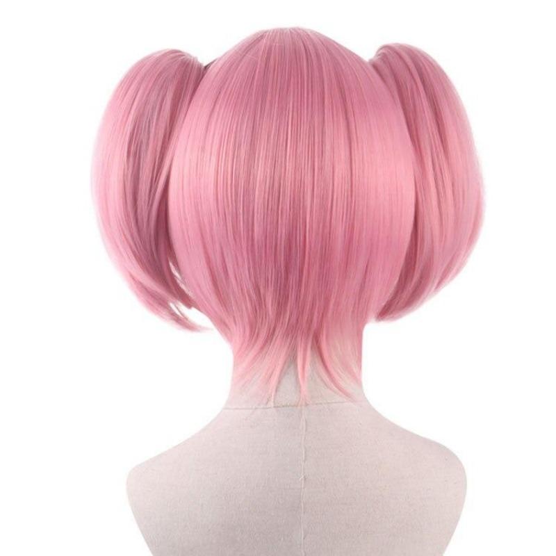 Anime 35CM Puella Magi Madoka Magica Madoka Kaname Cosplay Parochňa Ružové Clip Ponytails Tepelne Odolné Syntetické Vlasy Parochne + Sieťka na Parochňu