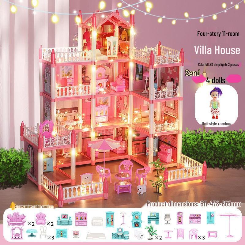 DIY Princess Dollhouse Castle Villa for Girls