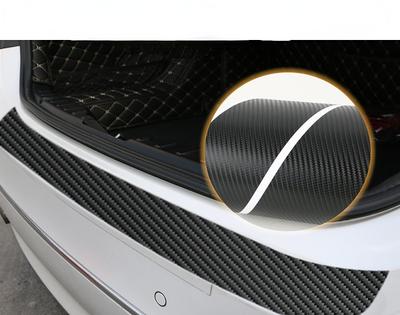 1 ks zadná ochranná nálepka na nárazník auta, zadný pás proti kopnutiu a poškriabaniu, 3D film z uhlíkových vlákien