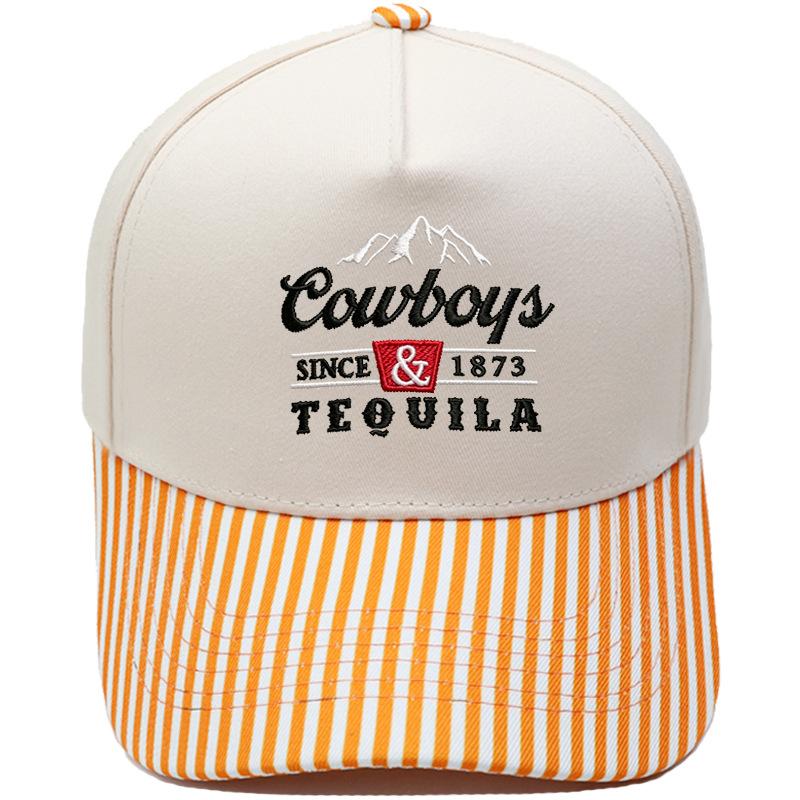 Cowboys & Tequila Cappellino da camionista Ricamo sulla visiera Abbinamento colori vintage Berretto da baseball Maschio Femmina Casual