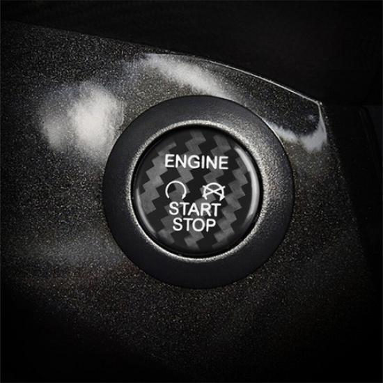 Real Carbon Fiber Car Engine Start Stop Button Cover For Ford Focus Kuga 15-18