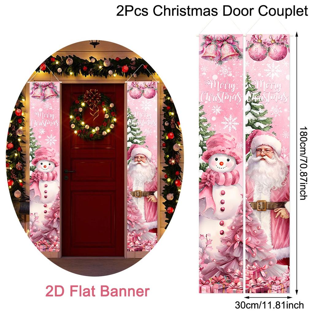 Merry Christmas Door Banner Decoration 2026 Christmas Decor for Home Xmas Hanging Ornaments Navidad Noel Gifts New Year 2026