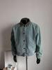CleanFit Men's Peacock Green Spring Jacket - Stir-Fried Salt Wash, Short Turn-Down Collar, Workwear Style