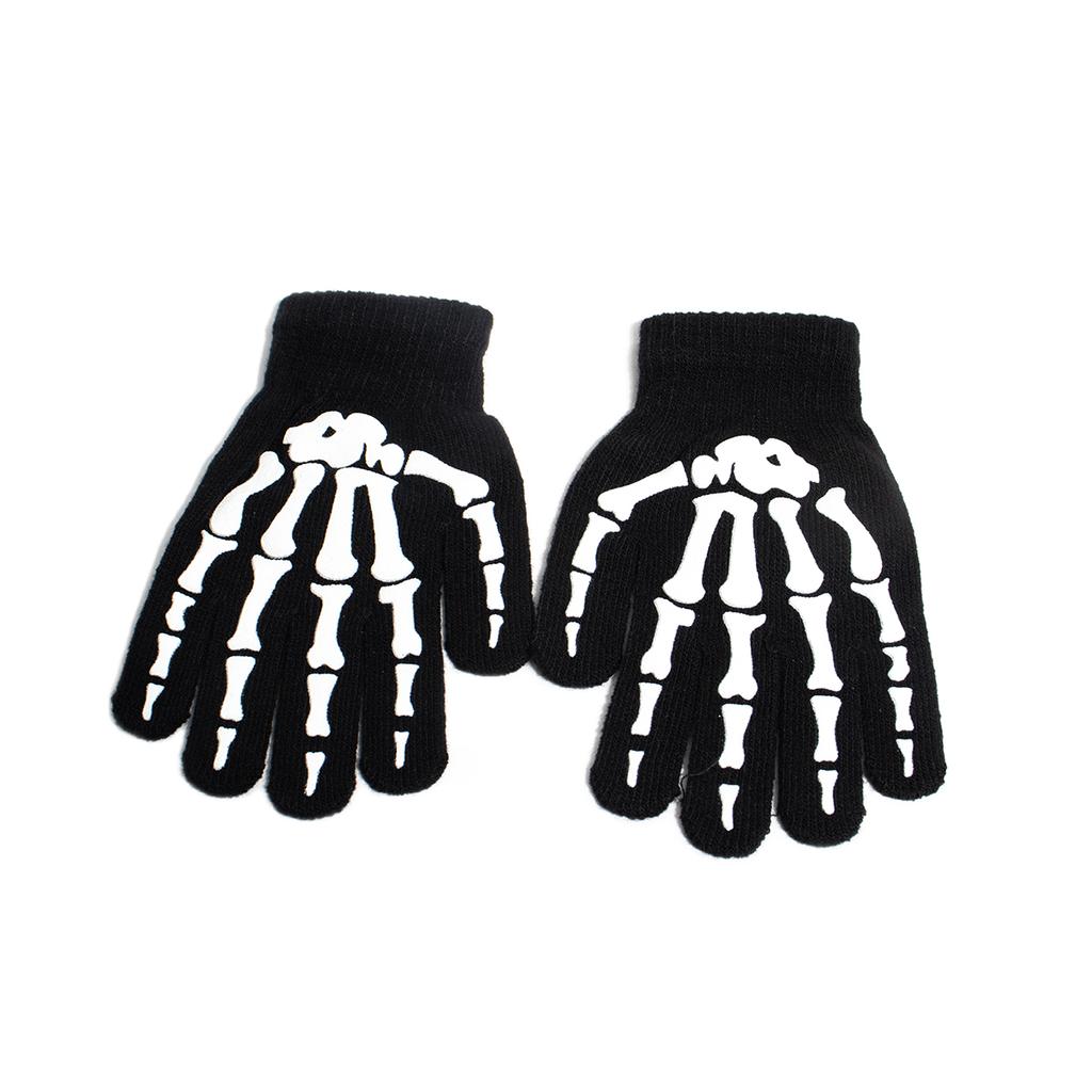 Unisex Knitted Gloves Half/Full Finger Autumn Winter Gloves Halloween Decorative Gloves Premium Grade Auto Interior Accessory