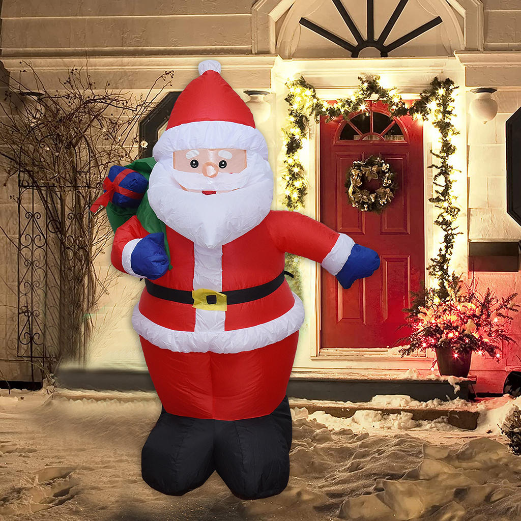 47inch Inflatable Giant Santa Claus Holding Gift Bag Christmas Decoration Ornaments for Holiday Christmas Eve 2025 New Year