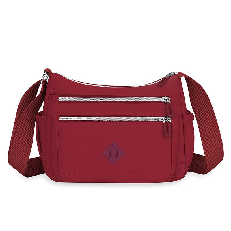 Women Nylon Crossbody Bag Large Capacity Shoulder Bag Multi Pocket Zipper Handbag Casual Travel Phone Purse Lightweight Messenger Bag