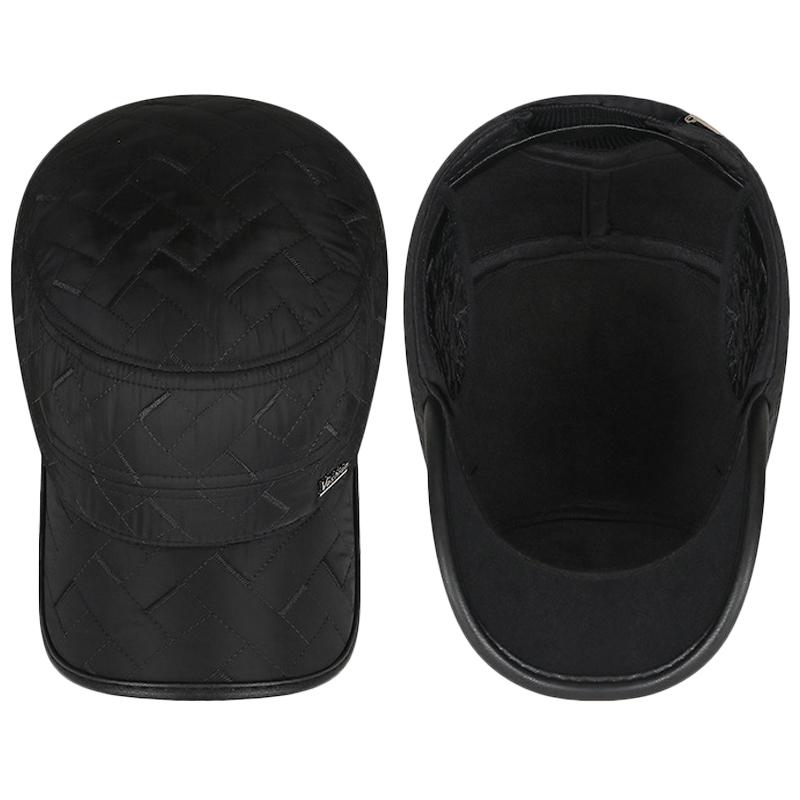 Zimní Středního Věku a Starší Venkovní Hrubá Teplá Klobouk s Plochým Vrcholem Muži Ochrana Uší Větruodolná Bavlněná Čepice