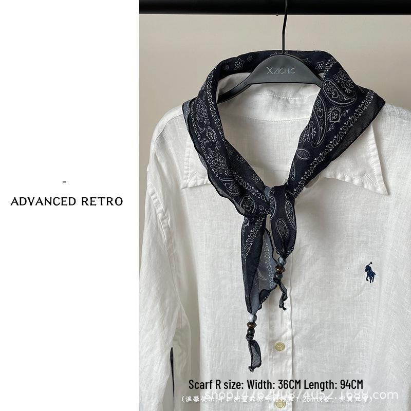 High-End Beaded Bandana Scarf: Spring & Autumn Fashion Accessory