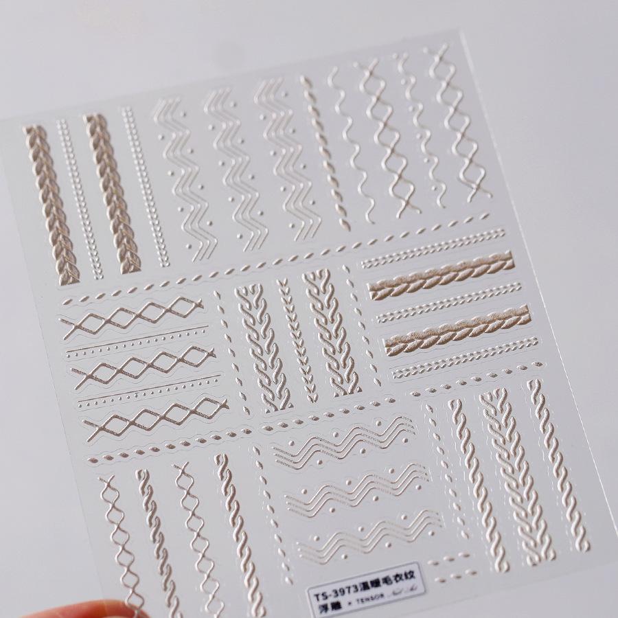 

TENSOR Матовый TS-3971 Минималистичный Винтажный Полосатый Текстура Свитера Самоклеящийся Нейл-арт