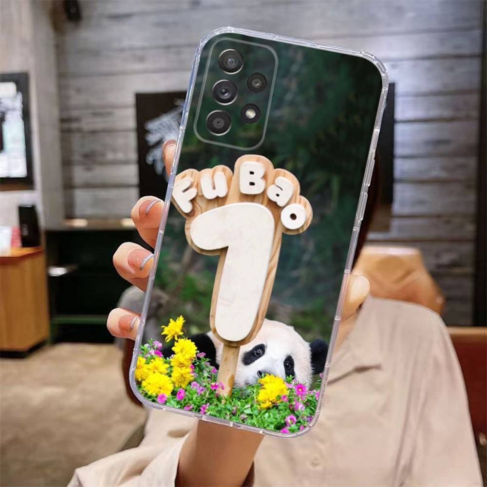 

Fubao Cute Panda Phone Case For Samsung Galaxy A,71,70,52,51,40,31,50,50S,30S,21S,12,10,Note20ultra Transparent Cover samsunga52s