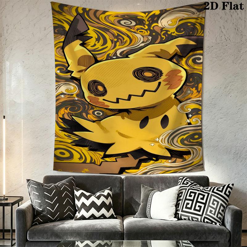 Mimikyu Star Wall Hanging Printed Fabric Blanket Decorative Tapestries for Bedroom Living Room Home Decor