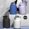 Tazza termica da 1000 ml con manico Bottiglia d'acqua sottovuoto a pancia grande in acciaio inossidabile anti-perdite