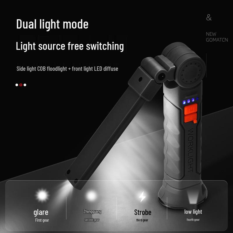 USB Multifunctional COB Magnetic Auto Repair Flashlight with Warning Light