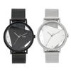 Klon INVISIBLE UNIVERSAL SHAPES Triangle 38mm (BLACK X SILVER) Skeleton Watch for Men and Women, Clear, with Interchangeable Straps.