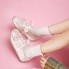 Flat-bottomed Satin Silver Ballet Training Shoes Women's 2025 Spring Sports Breathable Forrest Gump Shoes Women's Versatile Thick Soles Increase