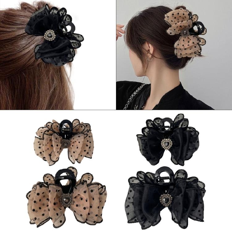 Charm Butterfly Hairpin Polkas Dots Meshes Hair Clip Multipurpose Hair Clamp for Women and Girls