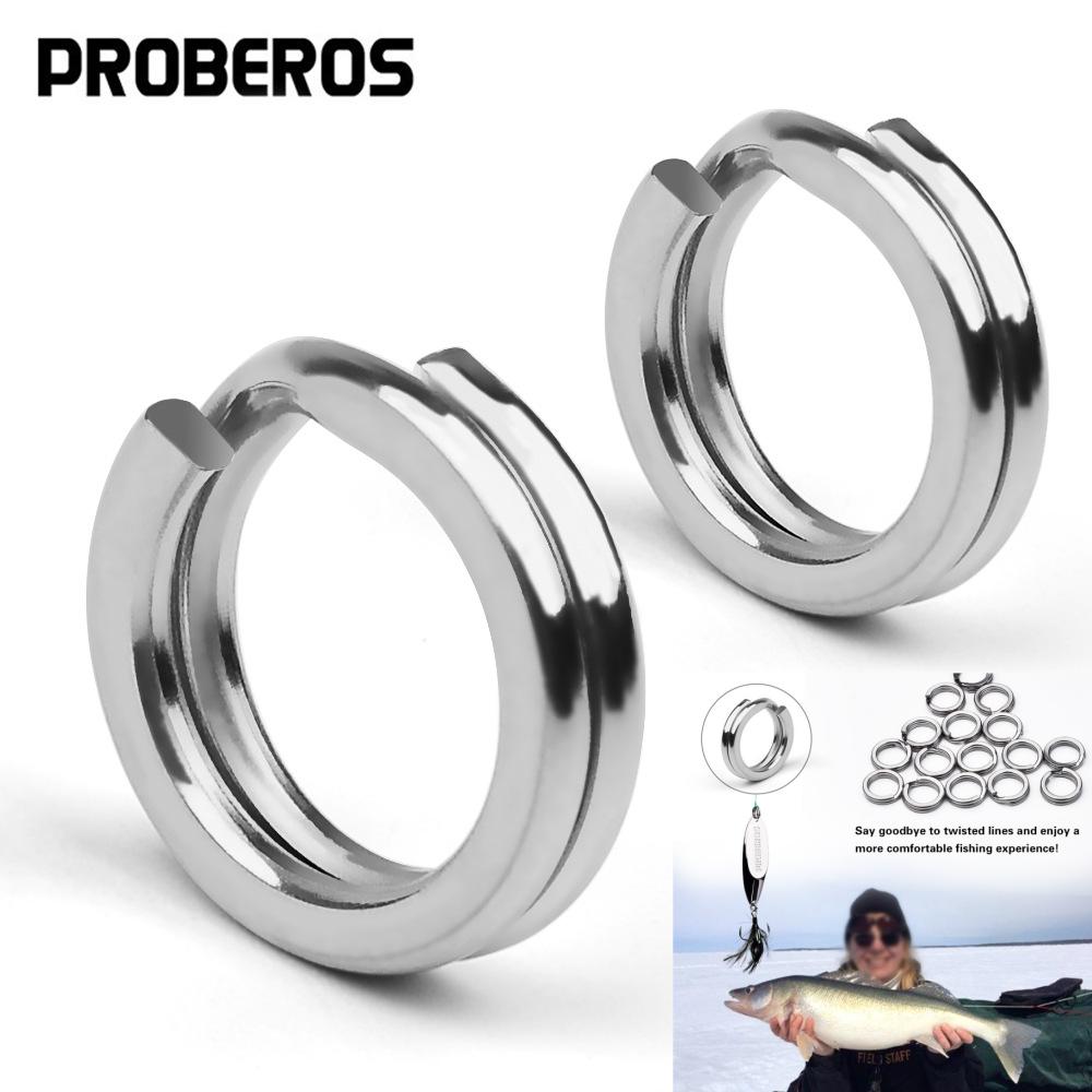 100pcs Stainless Steel Double Ring Flattened Loop Sub Bait Hook Connector Reinforced Flattened O-ring Fishing Gear Accessories