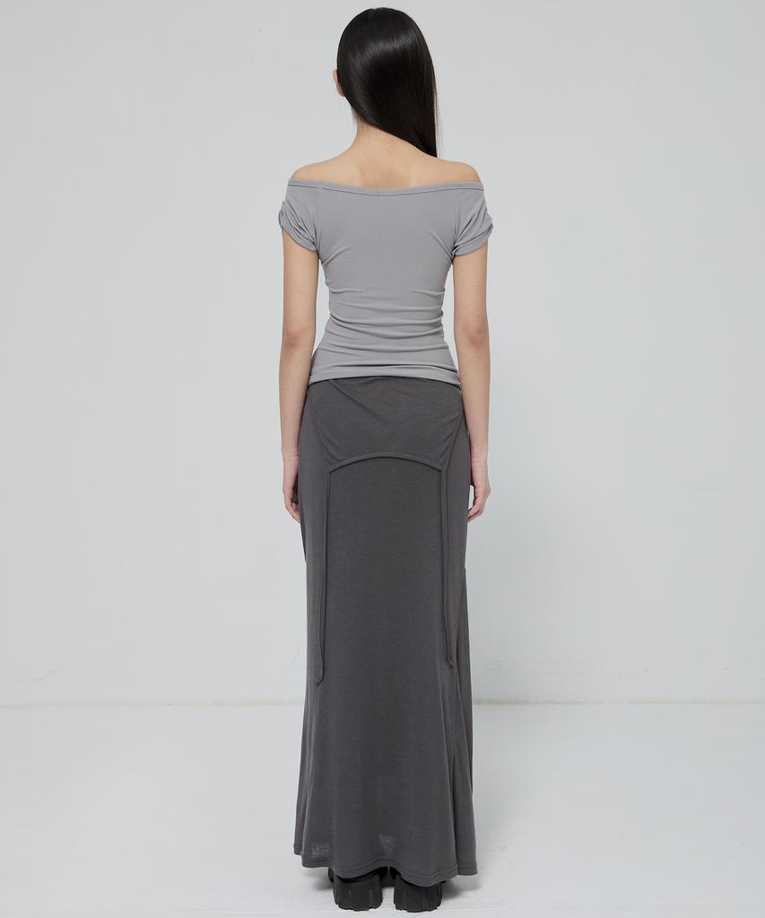 Peulleeoeob Draped Top (Fl-130_Gray)