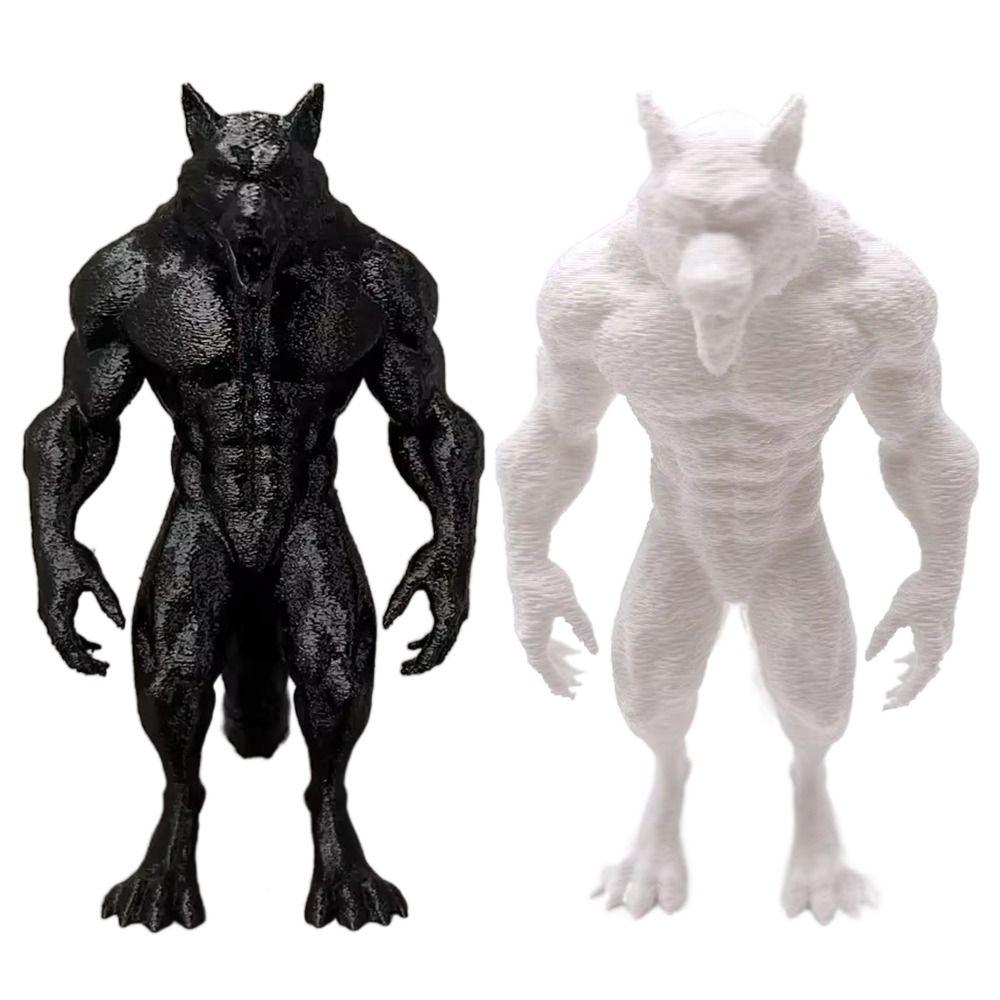 3D Printed Werewolf Statues Black Realistic Werewolf Figurine Crafts Models Werewolf Statue Ornaments