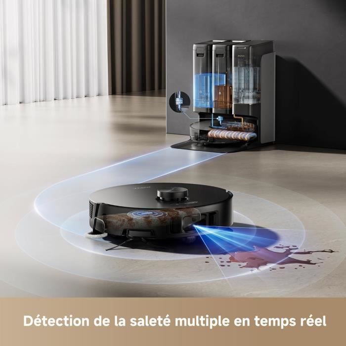 Aspirateur Robot Laveur - MOVA Z50 Ultra - Puissante Aspiration de 19 000 Pa - Détection Multiple de la saleté en Temps réel