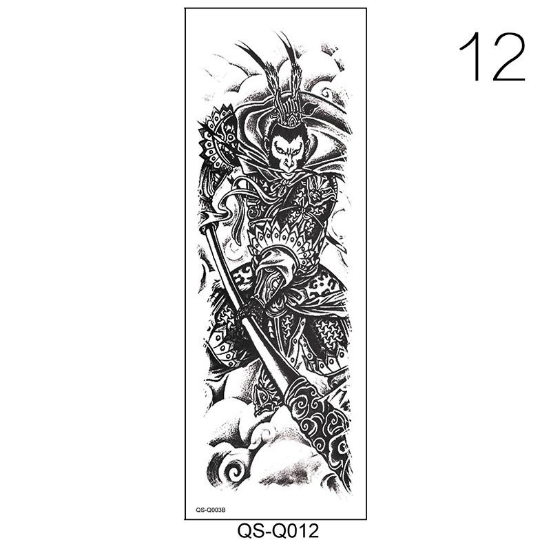 1 Piece Tattoo Sticker Full Flower Arm Fish Peacock Lotus Pattern Temporary Makeup Body Art