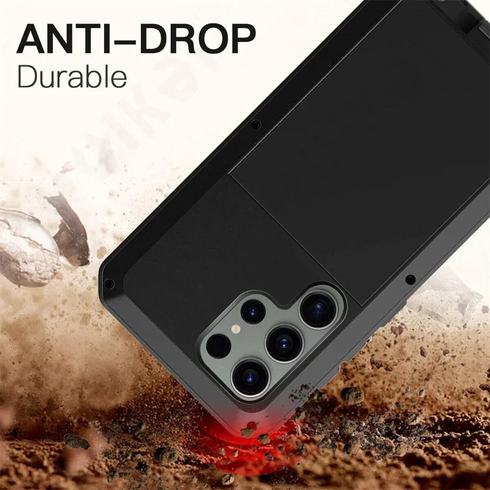 Hülle für Samsung Galaxy S24 S23 S22 S21 S25 Ultra Plus Note 20 10 Pro S9 S10 Plus Heavy Duty Schutz Rüstung Metall Handyhülle
