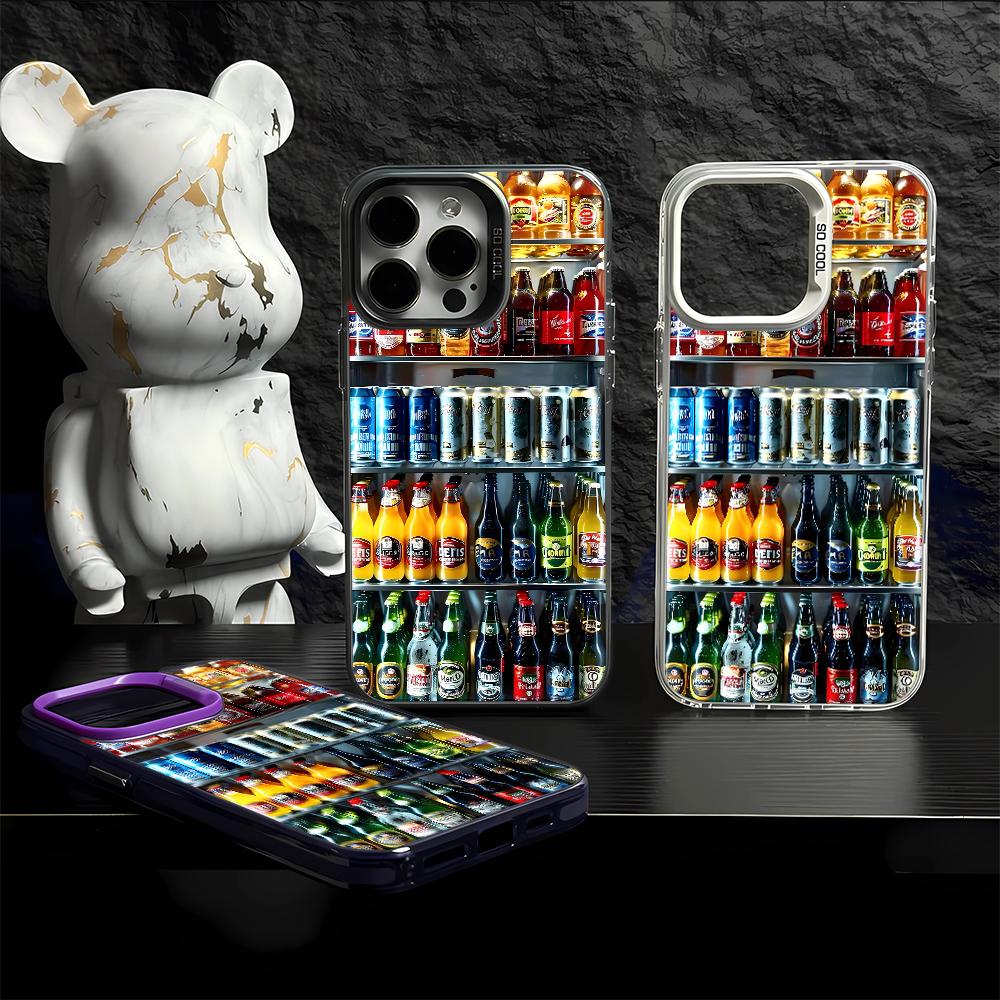 Super Cool Beer Freezer Phone Case for iPhone 16 16e Pro Max 15 14 13 12 11 Fashionable Phone Shock Absorber Cover