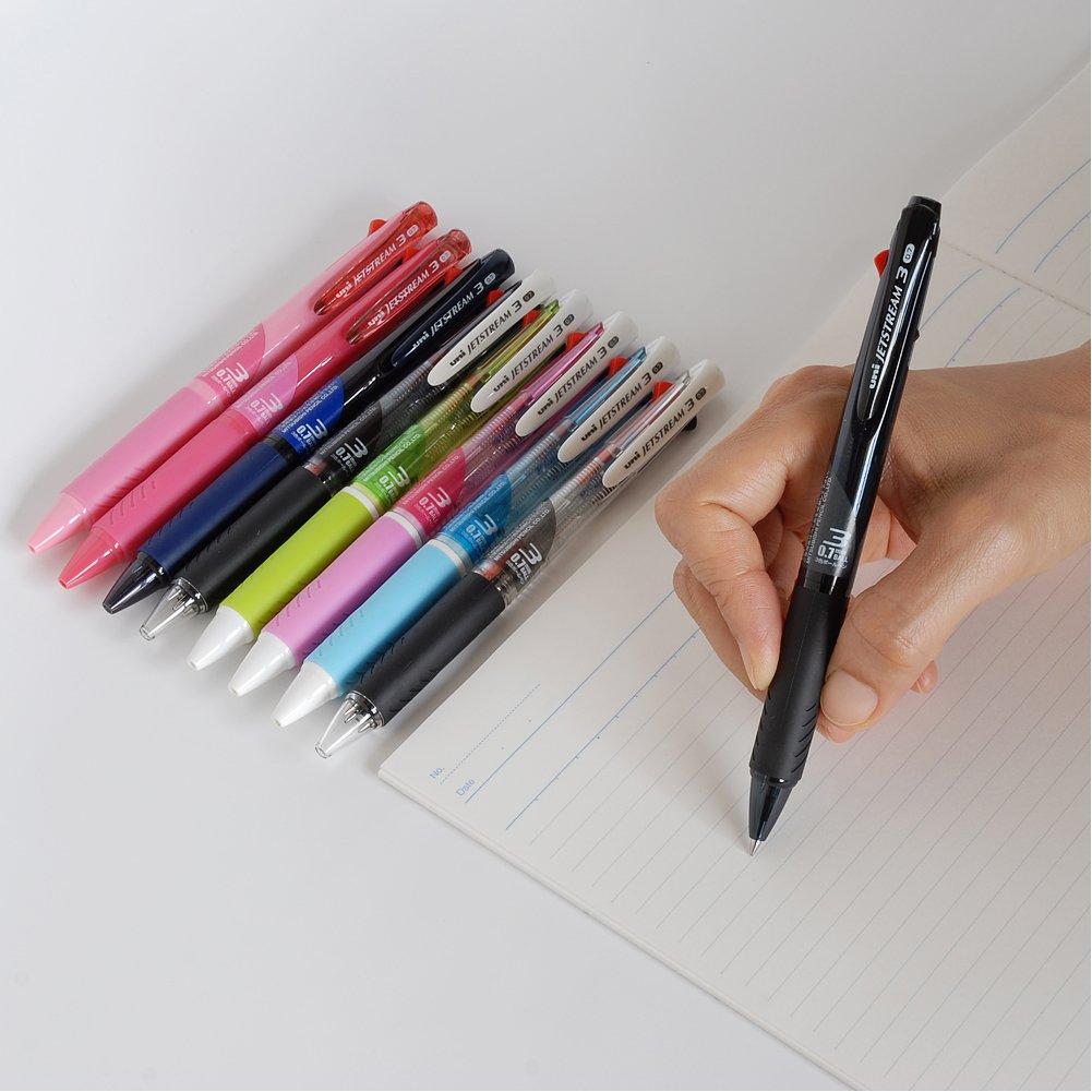 Mitsubishi 3-Color Ballpoint Pen Jetstream 0.7mm Easy-Writing Transparent Black SXE340007T.24