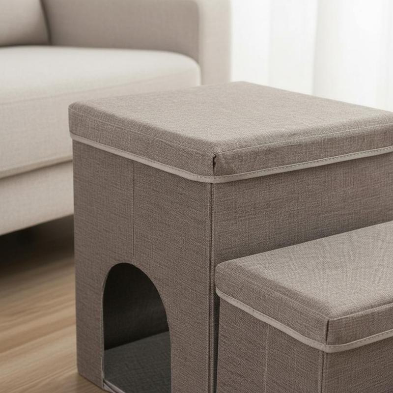 Pet Steps Upholstered Pet Stair Step Dog Stairs Cushioned Dog Steps Boxy for Pets, Bed, Sofa
