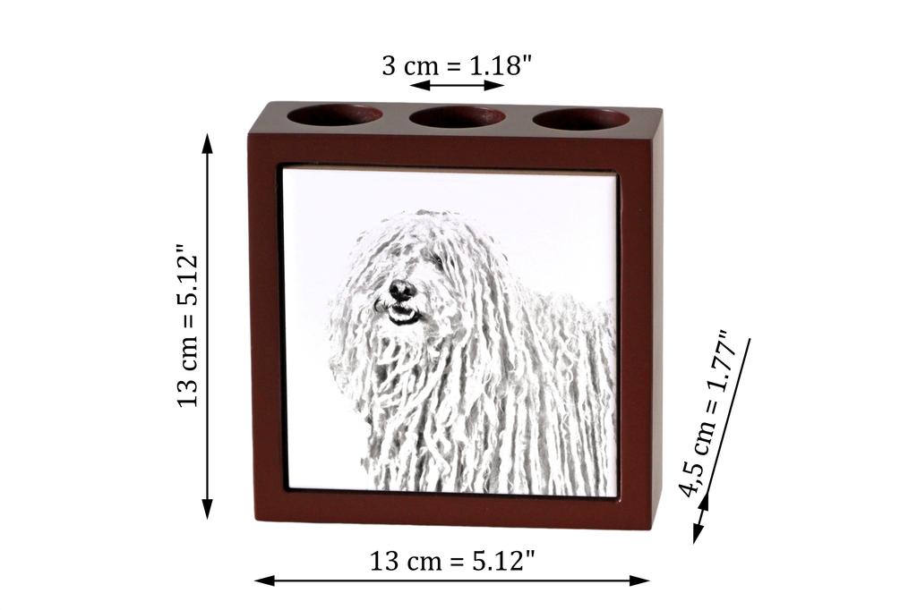 Puli, Hungarian Water Dog – Pen holder with a dog, desk organizer with a print | Art-Dog
