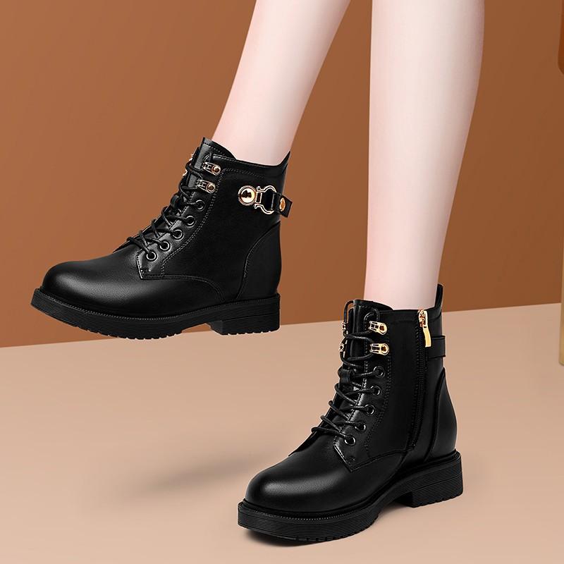 Autumn and winter new fashion velvet soft leather soft sole leather shoes Martin boots small short boots shoes