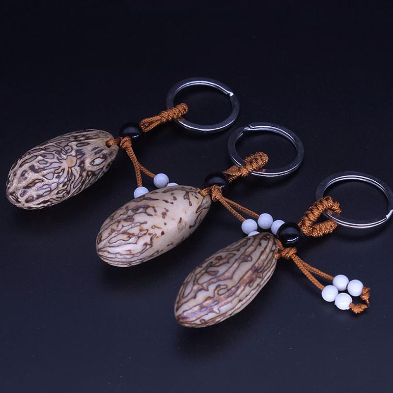 2pc Natural Thousand Eyes Linden Key Link Hanging Pendant About 4-6 Cm Gift