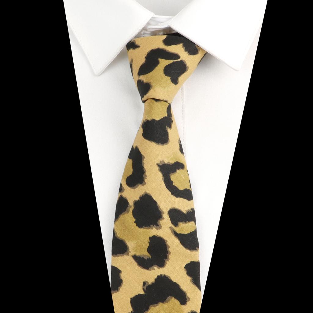 Men's Sexy 7cm Tie Leopard Fabric Ties Casual Fashion Party Cotton Necktie Shirt Accessories Gift For Wedding Vacation Cosplay