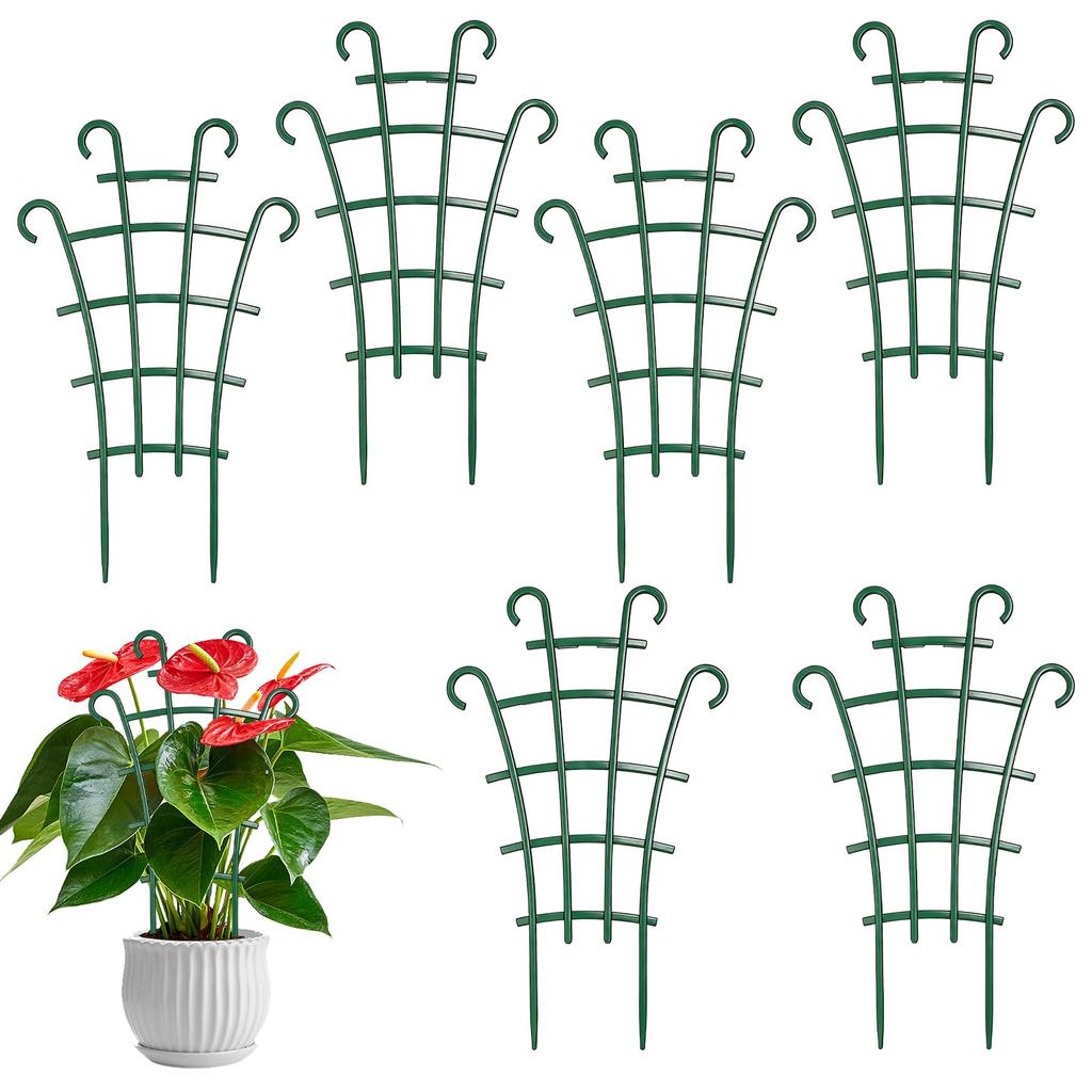 4 Pack Trellis for Potted Plants, Stackable Small Plant Trellis for Indoor Climbing Plants, Potted Plant Trellis for Houseplants, Mini Plastic Garden