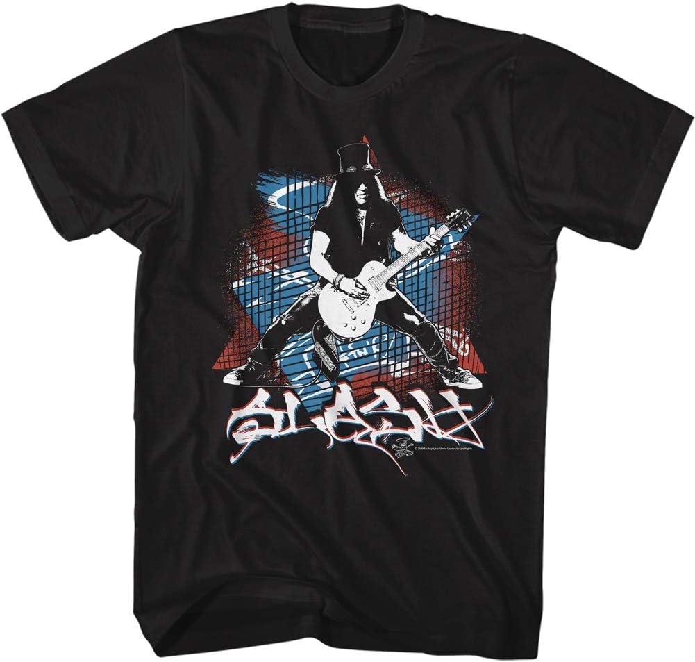 American Classics Slash Musician Playing Guitar Image Adult Short Sleeve T-Shirt Graphic Tee S