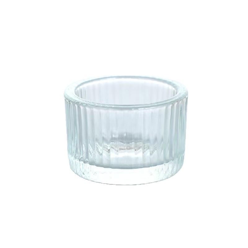 Transparenter gestreifter Glas-Kerzenhalter - Farbiger aromatischer Duft für Hochzeitsdekoration