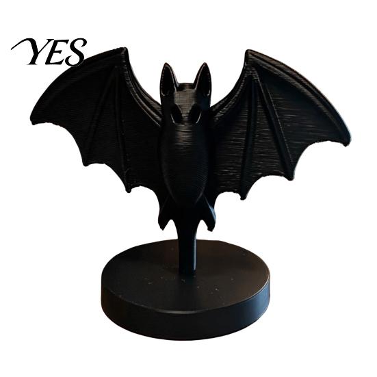 Fade-resistant Bat Model 3D Printed Gothic Black Statue, Figurine with Stable Round Base, Halloween Window Display Tabletop Decor for Home,