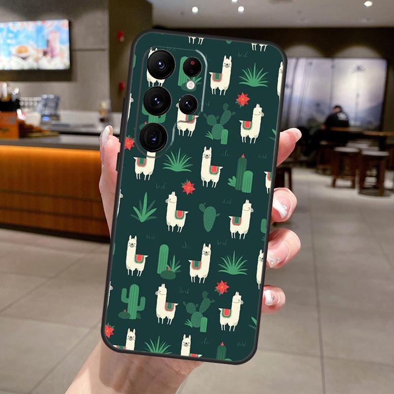 Llama Alpaca Pattern Phone Case For Samsung Galaxy S25 Ultra S24 S22 S21 S23 FE S9 S10 S20 Plus S24 FE Soft Cover