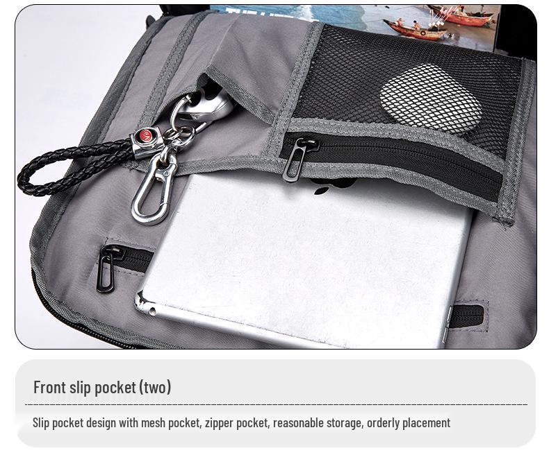 Men's Leather Business Travel Backpack with Laptop Compartment and Wet/Dry Separation