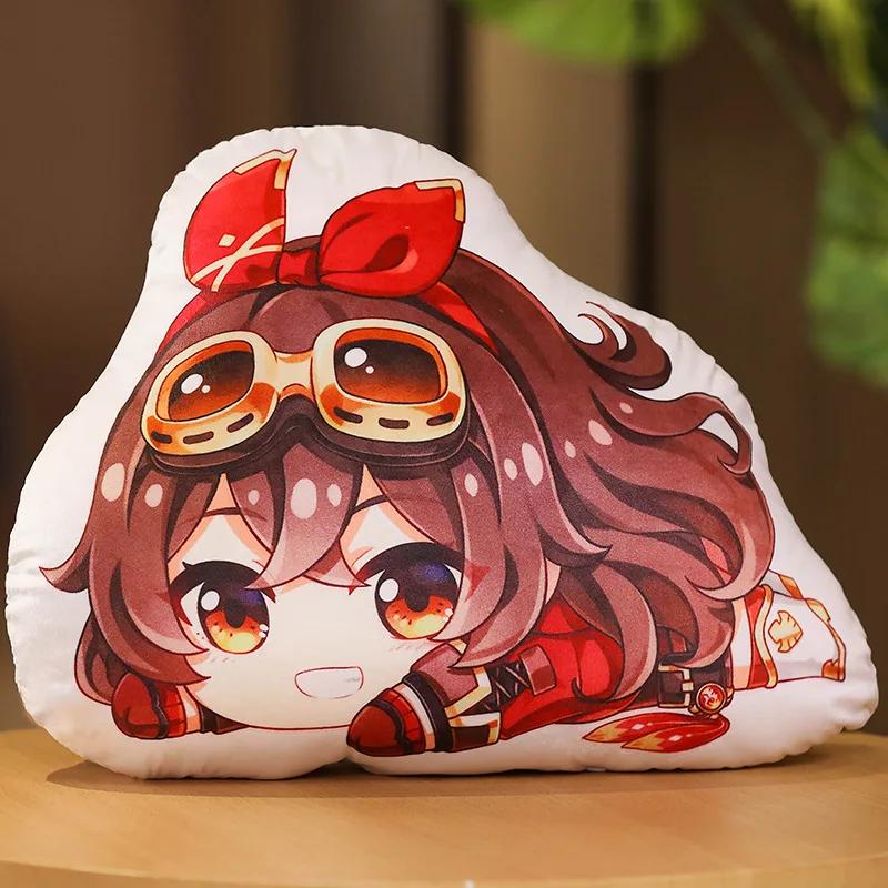 Genshin Impact Plush Pillow Anime Plushie Sofa Cushion Paimon Amber Lumine Keqing Klee Barbara Cartoon Stuffed Toy Birthday Gift